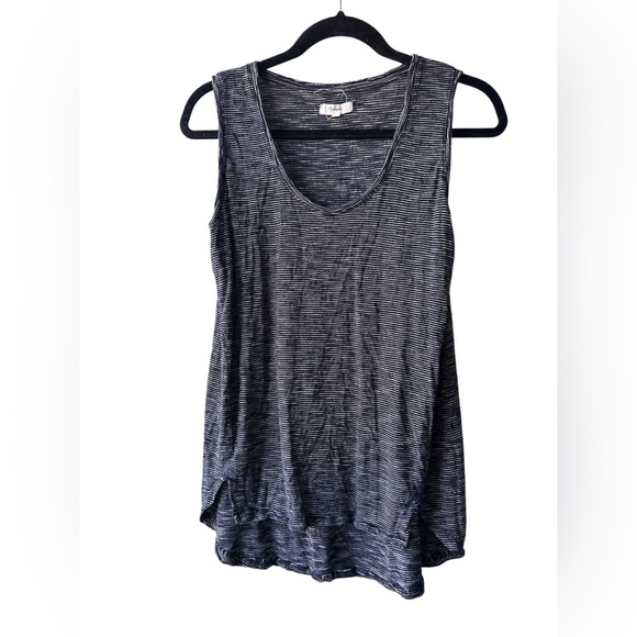 Madewell Scoop Neck Pinstripes Navy Tank Top - Picture 1 of 6